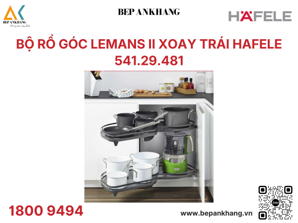 Bộ Rổ Góc Lemans II Xoay Trái Hafele 541.29.481